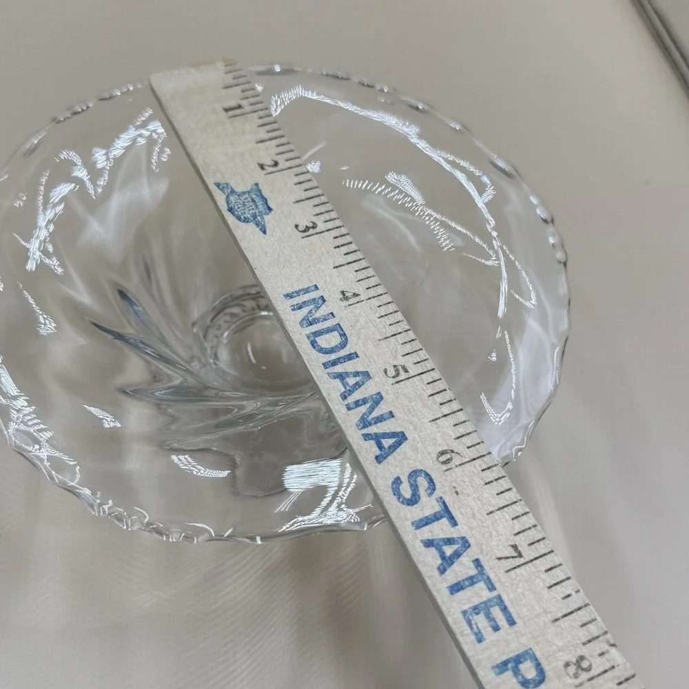 Heisey Waverly Peg Nappy Scalloped Candle Holders Lot Of 2 Crystal Vintage 1950s